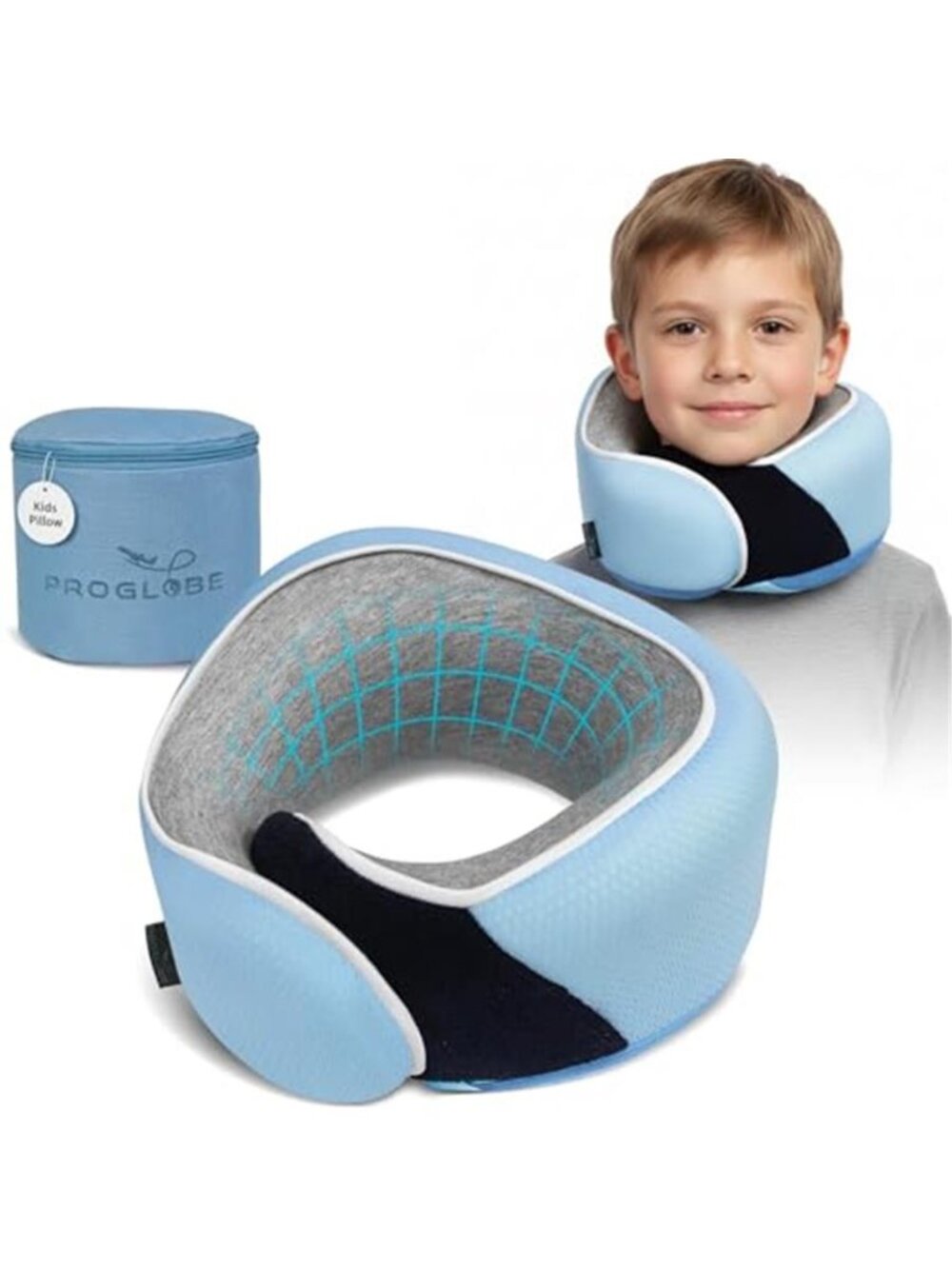New Junior Kids Travel Neck Pillow - Ergonomic Memory Foam Pillow